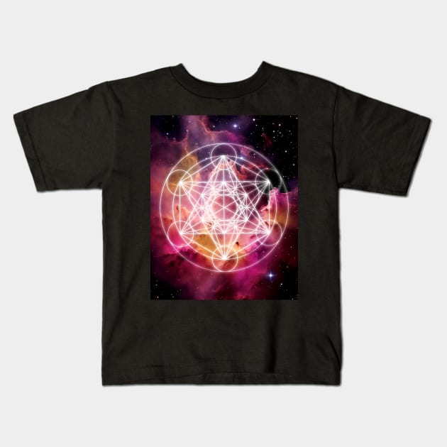 Sacred Geometry: Metatrons Cube Kids T-Shirt by AddisonK